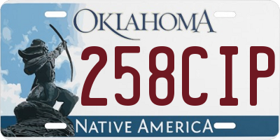 OK license plate 258CIP