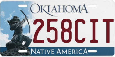 OK license plate 258CIT