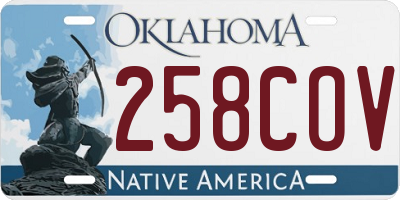 OK license plate 258COV