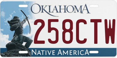 OK license plate 258CTW