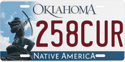 OK license plate 258CUR