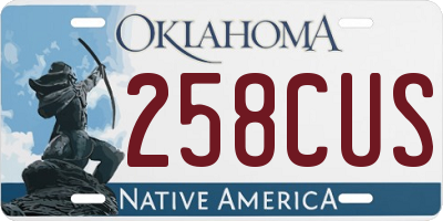 OK license plate 258CUS