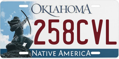 OK license plate 258CVL