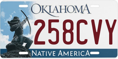 OK license plate 258CVY