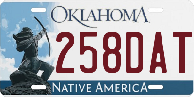 OK license plate 258DAT