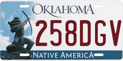 OK license plate 258DGV