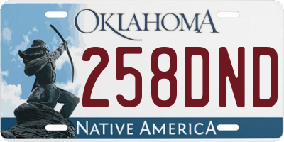 OK license plate 258DND