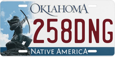 OK license plate 258DNG