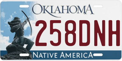 OK license plate 258DNH