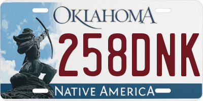 OK license plate 258DNK