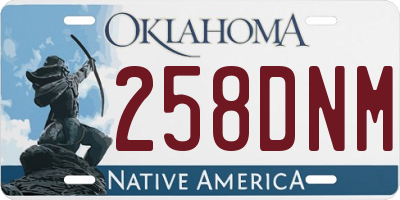 OK license plate 258DNM