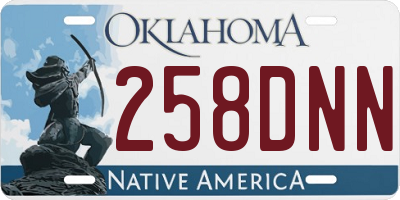 OK license plate 258DNN