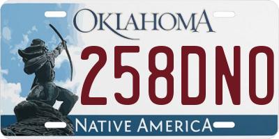 OK license plate 258DNO