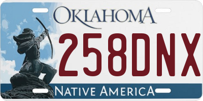 OK license plate 258DNX