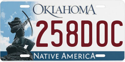 OK license plate 258DOC