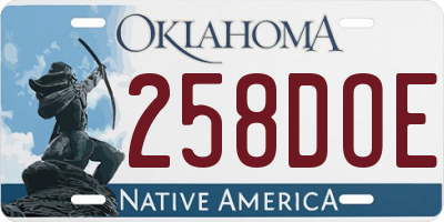 OK license plate 258DOE