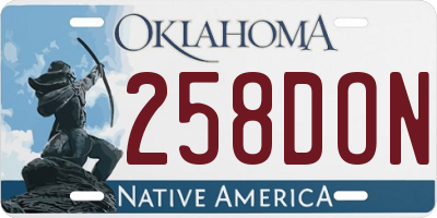 OK license plate 258DON