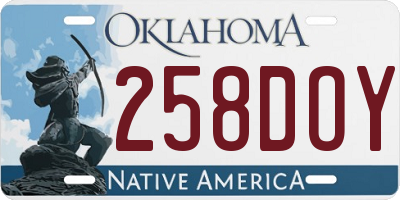 OK license plate 258DOY
