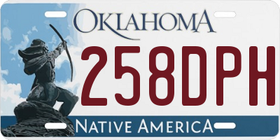 OK license plate 258DPH