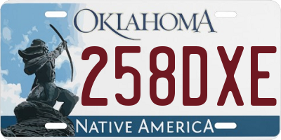 OK license plate 258DXE