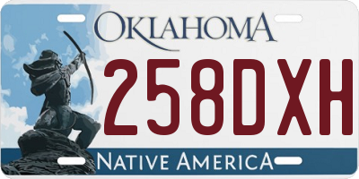 OK license plate 258DXH