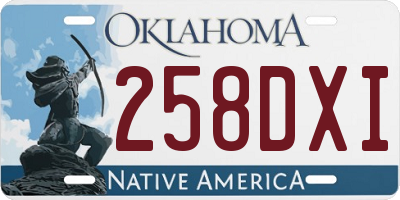 OK license plate 258DXI