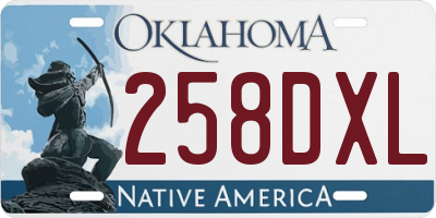 OK license plate 258DXL
