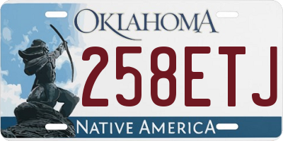 OK license plate 258ETJ