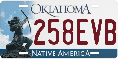 OK license plate 258EVB