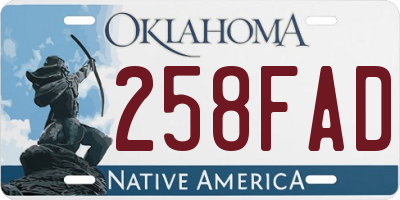 OK license plate 258FAD
