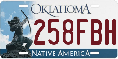 OK license plate 258FBH
