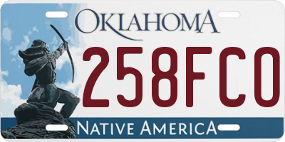 OK license plate 258FCO