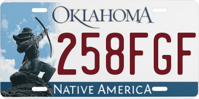 OK license plate 258FGF