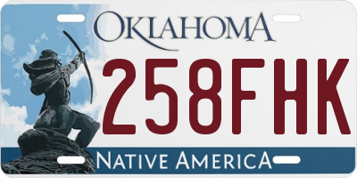 OK license plate 258FHK