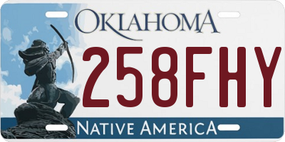OK license plate 258FHY