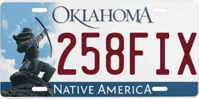 OK license plate 258FIX
