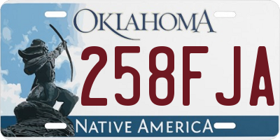 OK license plate 258FJA