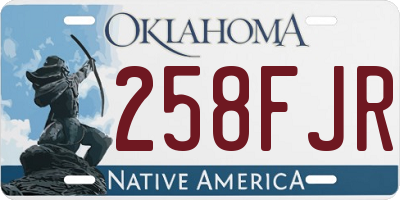 OK license plate 258FJR