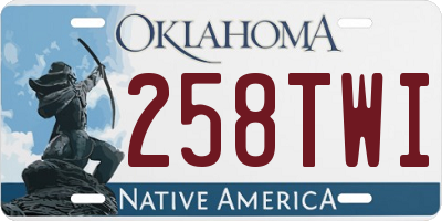 OK license plate 258TWI