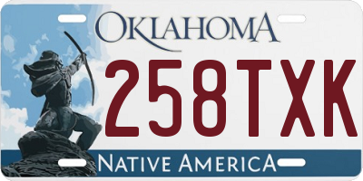 OK license plate 258TXK