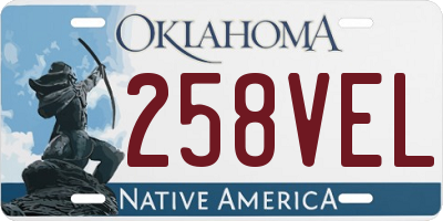 OK license plate 258VEL