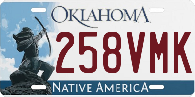 OK license plate 258VMK