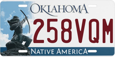 OK license plate 258VQM