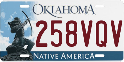 OK license plate 258VQV