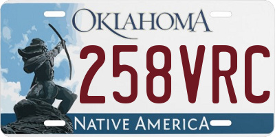 OK license plate 258VRC