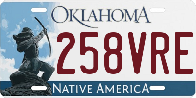 OK license plate 258VRE