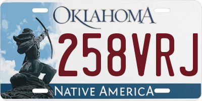 OK license plate 258VRJ