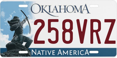 OK license plate 258VRZ