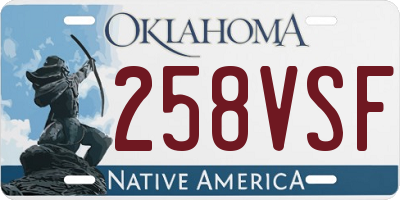 OK license plate 258VSF