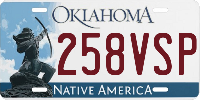 OK license plate 258VSP